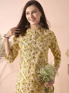 Anouk Women Floral Printed Mandarin Collar Regular Straight Kurta