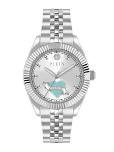 PHILIPP PLEIN Men Embellished Dial & Stainless Steel Straps Analogue Watch PW2BA1125