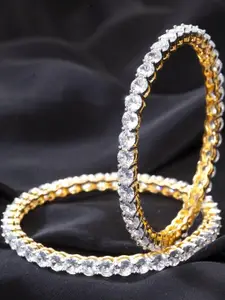 T4 JEWELS American Diamond Rhodium-Plated German Silver Bangle