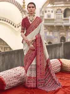 elora Printed Zari Patola Saree