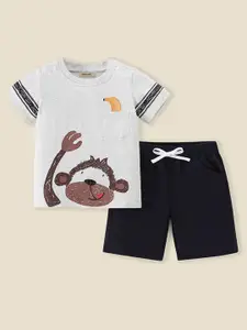 INCLUD Boys Printed Round Neck T-Shirt With Shorts