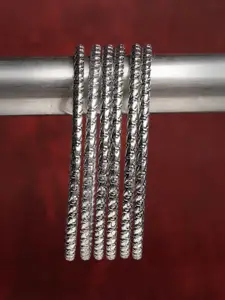 Anouk Set Of 6 German Silver Oxidized Bangles