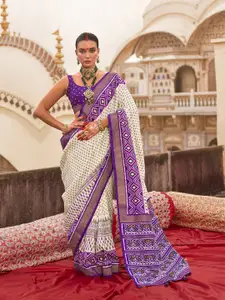 elora Ethnic Motifs Printed Zari Patola Saree