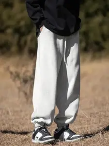 Imsa Moda Men's Grey Cotton Baggy Track Pant