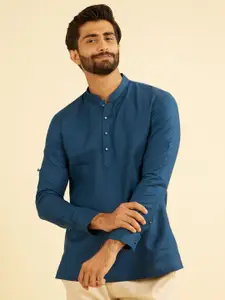 Manyavar Men Solid Festive Cotton Short Kurta