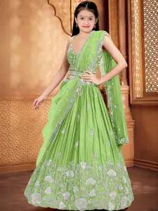 F Plus Fashion Girls Lehenga Choli with Dupatta Set