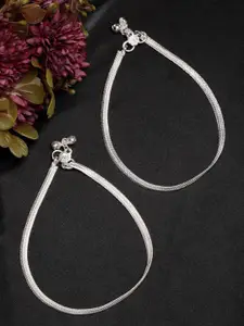 Anouk Set of 2 Silver-Plated Anklets
