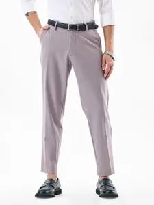 Snitch Men Slim Fit Mid-Rise Formal Trousers