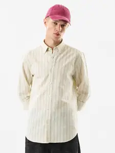 Snitch Men Modern Slim Fit Striped Casual Shirt