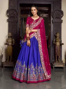 LOOKNBOOK ART Embellished Sequinned Ready to Wear Lehenga & Unstitched Blouse With Dupatta