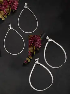 Anouk Set of 2 Silver-Plated Anklets