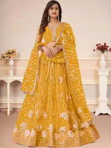 F Plus Fashion Girls Semi-Stitched Lehenga Set