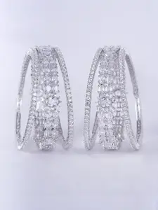 T4 JEWELS Rhodium-Plated American Diamond Bangles