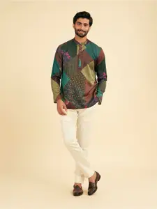 Manyavar Men Geometric Printed Short Kurta