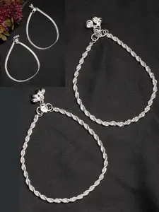 Anouk Set of 2 Silver-Plated Anklets