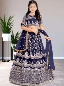 F Plus Fashion Girls Semi-Stitched Lehenga & Unstitched Blouse With Dupatta