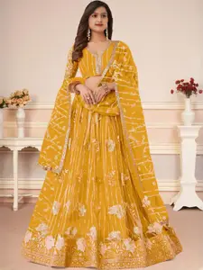 F Plus Fashion Girls Semi-Stitched Lehenga Set