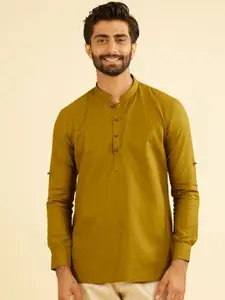 Manyavar Men Mandarin Collar Cotton Short Kurta