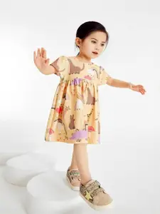 INCLUD Girls Graphic Printed Fit & Flare Dress