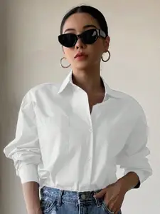 BAESD Women Comfort Regular Fit Solid Spread Collar Cotton Casual Shirt