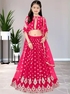 F Plus Fashion Girls Lehenga Choli with Dupatta Set
