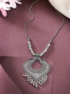 Anouk German Silver Silver-Plated Pendant With Chain