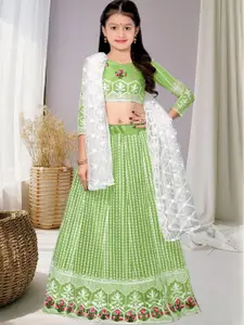 F Plus Fashion Girls Semi-Stitched Lehenga & Unstitched Blouse With Dupatta