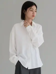 BAESD Women Comfort Regular Fit Solid Spread Collar Cotton Casual Shirt