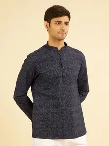 Manyavar Men Printed Cotton Short Kurta