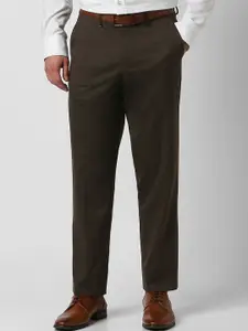 Van Heusen Men Solid Regular Fit Mid-Rise Flat-Front Formal Trousers