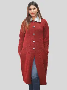 HAUTEMODA Women Shirt Collar Woollen Cardigan Sweaters