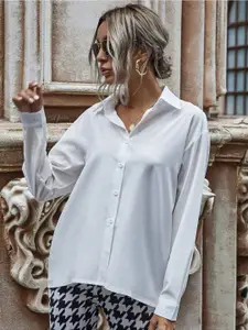 BAESD Women Comfort Regular Fit Solid Spread Collar Cotton Casual Shirt