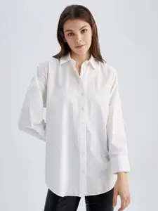 BAESD Women Comfort Regular Fit Solid Spread Collar Cotton Casual Shirt