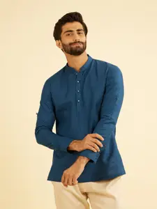 Manyavar Men Solid Festive Cotton Short Kurta