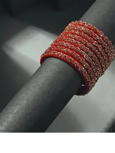 1ST TIME Set of 8 Alloy Red Bangles
