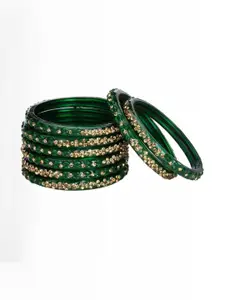 1ST TIME Set of 8 Green Alloy Bangles