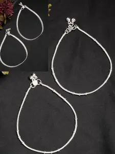 Anouk Set Of 4 Silver-Plated Anklets