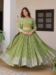 Kedar Fab Women Embellished Semi-Stitched Lehenga Choli