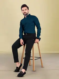 R.Code by The Roadster Life Co. Men Slim Fit Solid Spread Collar Cotton Casual Shirt