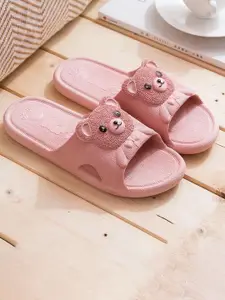 WOLVESDEN Women Embellished Cute Happy Bear Flip Flops