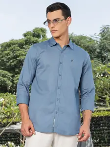 Thomas Scott Men Premium Slim Fit Solid Spread Collar Casual Shirt