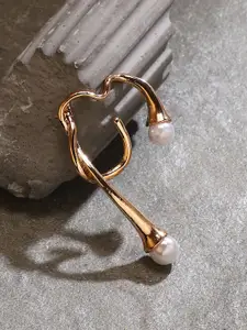 SOHI The Intertwine Contemporary Pearls Ear Cuff Earrings