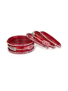 1ST TIME Women Set Of 2 Red Glass Bangles