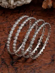 Anouk Set Of 4 German Silver Oxidized Bangles