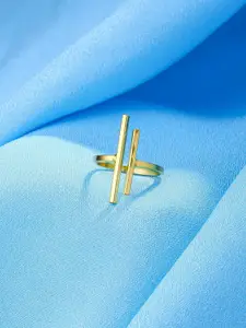 DressBerry Gold-Plated Stainless Steel Adjustable Finger Ring