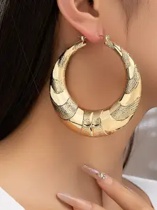 Niska Stainless Steel Gold-Plated Contemporary Drop Earrings