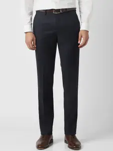 Van Heusen Men Solid Slim Fit Mid-Rise Regular Trousers