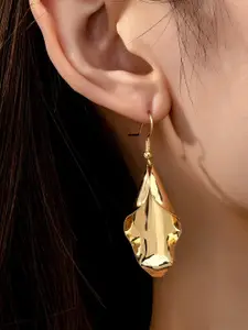 Niska Stainless Steel Gold-Plated Contemporary Drop Earrings
