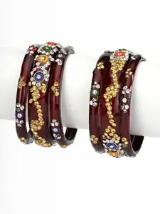 1ST TIME Set of 24 Maroon Women Alloy Bangle