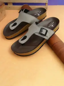 NICO NERINI Men Lightweight Anti Slip Buckle Leather Comfort Sandals